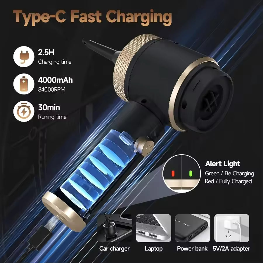 Dodoto Lux Air V3 cordless mini handheld vacuum cleaner, 16000Pa suction power.