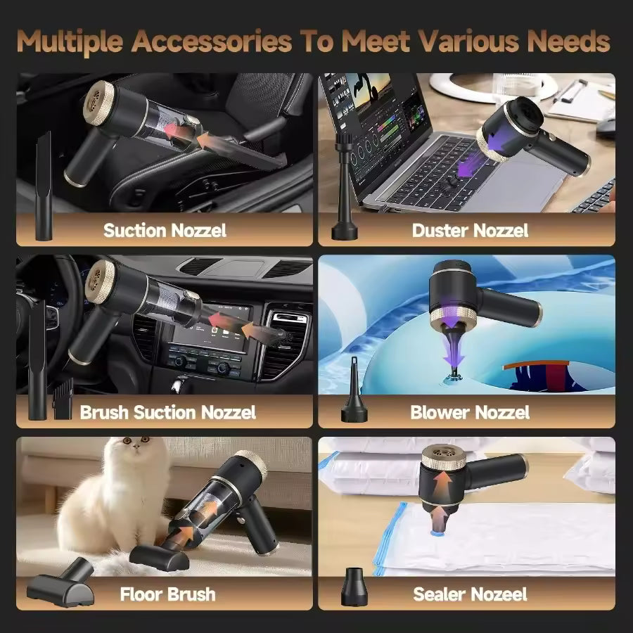 Dodoto Lux Air V3 cordless mini handheld vacuum cleaner, 16000Pa suction power.